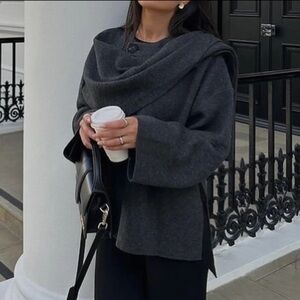 Fashion Jacket with Scarf Attached.